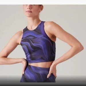 Athleta Conscious Crop Bra - S | Blue Abstract
